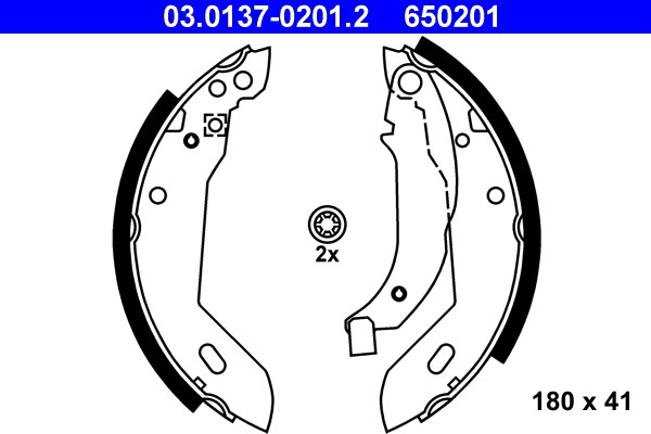 Bromsbackar, sats, Bakaxel Ate 03.0137-0201.2 ATE