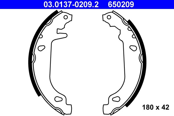 Bromsbackar, sats, Bakaxel Ate 03.0137-0209.2 ATE