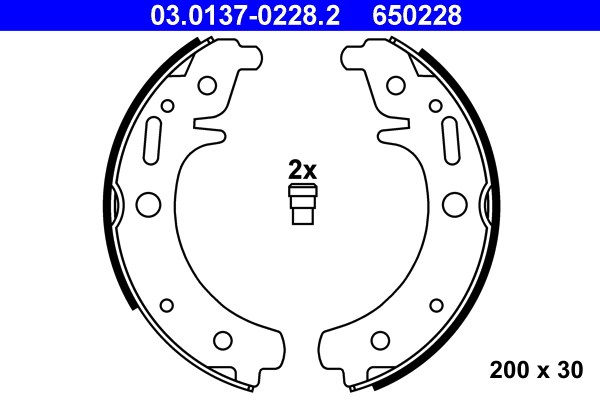 Bromsbackar, sats, Bakaxel Ate 03.0137-0228.2 ATE