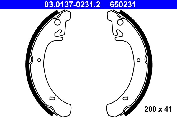 Bromsbackar, sats, Bakaxel Ate 03.0137-0231.2 ATE
