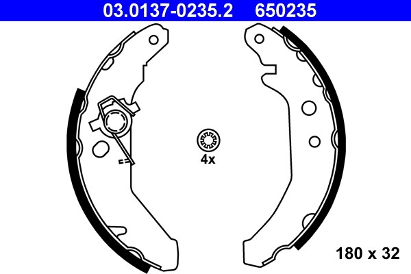 Bromsbackar, sats, Bakaxel Ate 03.0137-0235.2 ATE