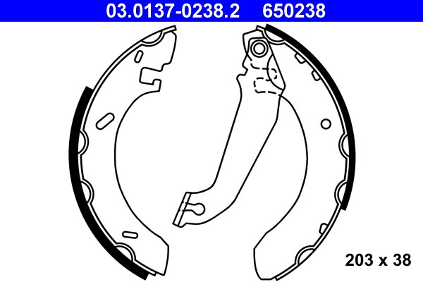 Bromsbackar, sats, Bakaxel Ate 03.0137-0238.2 ATE