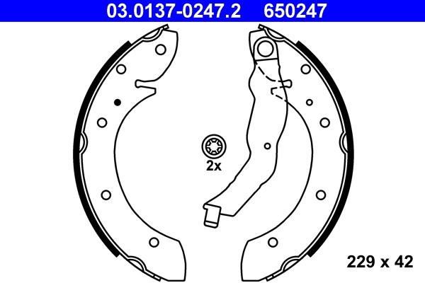 Bromsbackar, sats, Bakaxel Ate 03.0137-0247.2 ATE