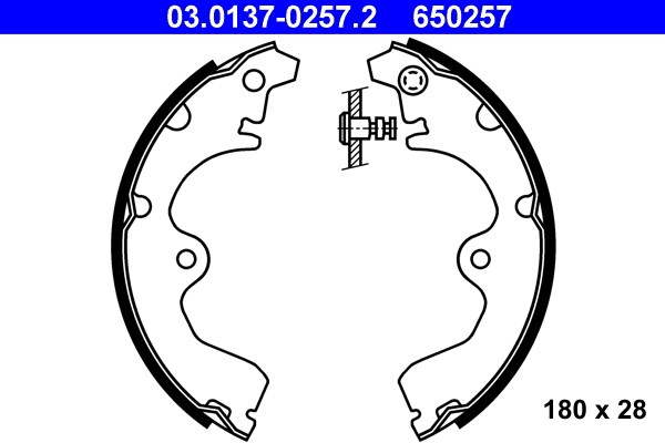 Bromsbackar, sats, Bakaxel Ate 03.0137-0257.2 ATE