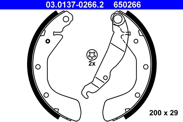 Bromsbackar, sats, Bakaxel Ate 03.0137-0266.2 ATE