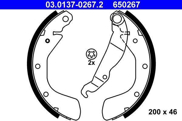 Bromsbackar, sats, Bakaxel Ate 03.0137-0267.2 ATE