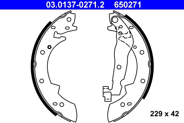 Bromsbackar, sats, Bakaxel Ate 03.0137-0271.2 ATE