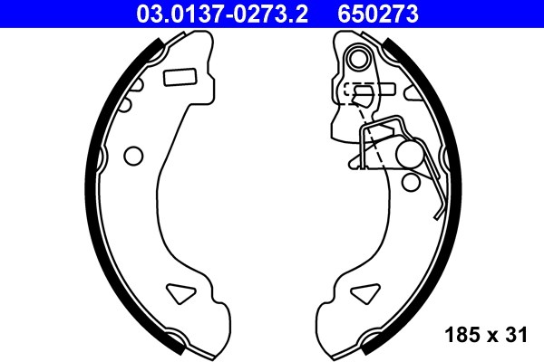 Bromsbackar, sats, Bakaxel Ate 03.0137-0273.2 ATE