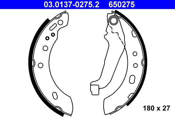 Bromsbackar, sats, Bakaxel Ate 03.0137-0275.2 ATE