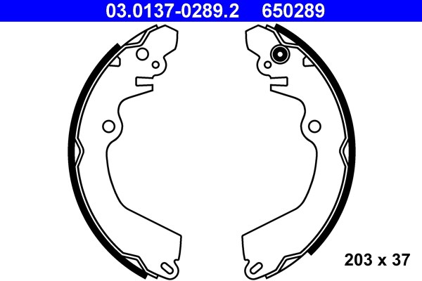 Bromsbackar, sats, Bakaxel Ate 03.0137-0289.2 ATE