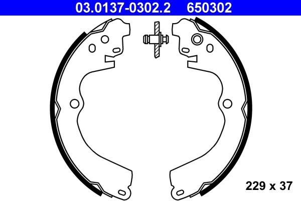Bromsbackar, sats, Bakaxel Ate 03.0137-0302.2 ATE