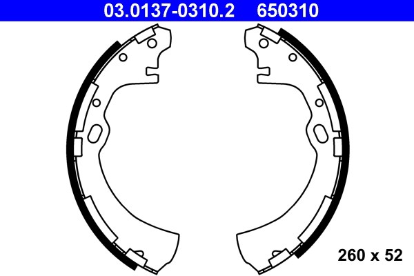 Bromsbackar, sats, Bakaxel Ate 03.0137-0310.2 ATE