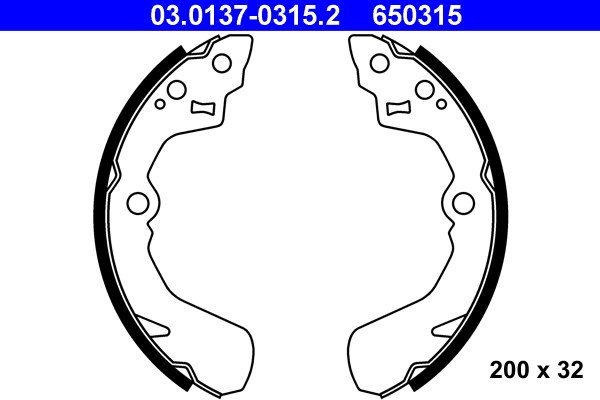 Bromsbackar, sats, Bakaxel Ate 03.0137-0315.2 ATE