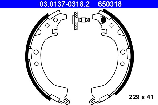 Bromsbackar, sats, Bakaxel Ate 03.0137-0318.2 ATE