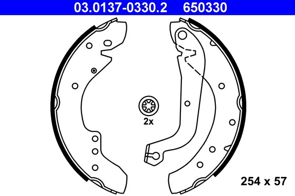 Bromsbackar, sats, Bakaxel Ate 03.0137-0330.2 ATE