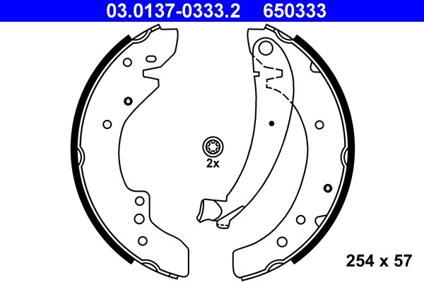 Bromsbackar, sats, Bakaxel Ate 03.0137-0333.2 ATE