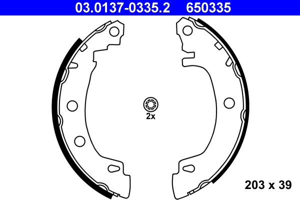 Bromsbackar, sats, Bakaxel Ate 03.0137-0335.2 ATE