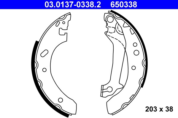 Bromsbackar, sats, Bakaxel Ate 03.0137-0338.2 ATE