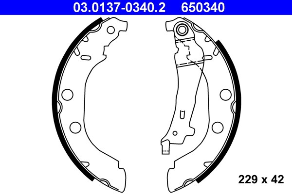 Bromsbackar, sats, Bakaxel Ate 03.0137-0340.2 ATE