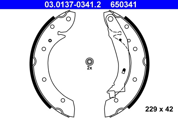 Bromsbackar, sats, Bakaxel Ate 03.0137-0341.2 ATE