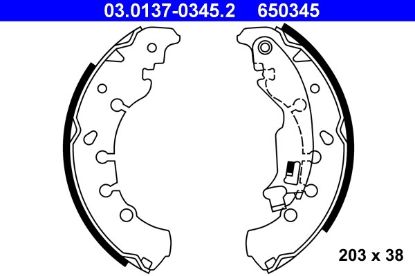 Bromsbackar, sats, Bakaxel Ate 03.0137-0345.2 ATE