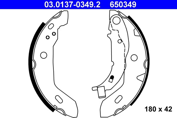 Bromsbackar, sats, Bakaxel Ate 03.0137-0349.2 ATE