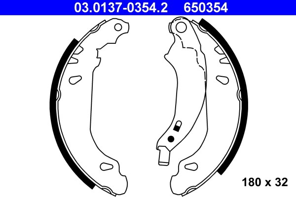 Bromsbackar, sats, Bakaxel Ate 03.0137-0354.2 ATE