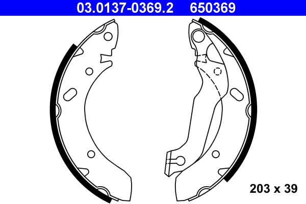 Bromsbackar, sats, Bakaxel Ate 03.0137-0369.2 ATE