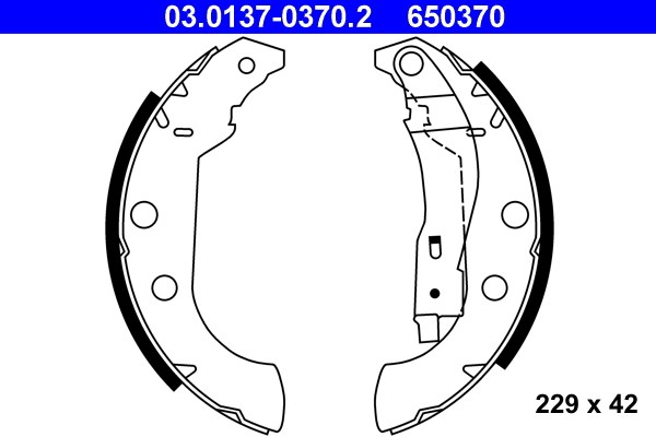 Bromsbackar, sats, Bakaxel Ate 03.0137-0370.2 ATE