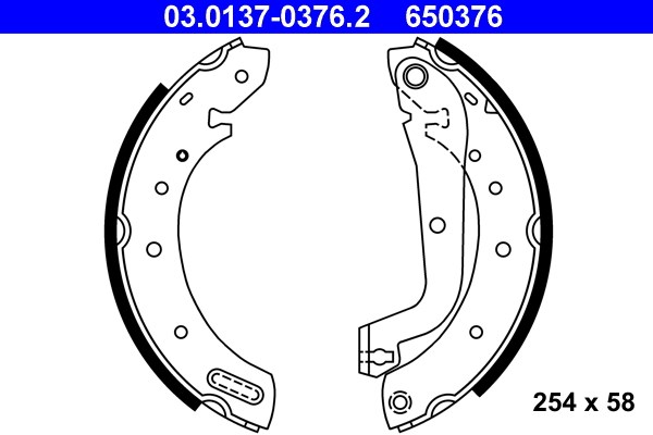 Bromsbackar, sats, Bakaxel Ate 03.0137-0376.2 ATE