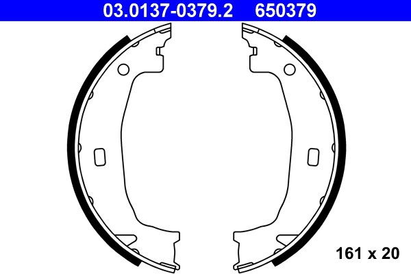 Bromsbackar, sats, parkeringsbroms, Bakaxel ATE