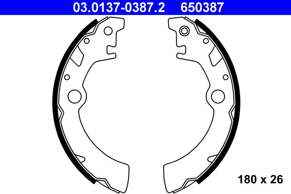 Bromsbackar, sats, Bakaxel Ate 03.0137-0387.2 ATE