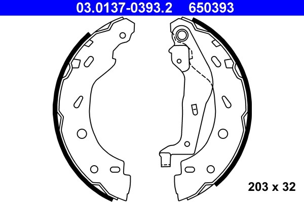 Bromsbackar, sats, Bakaxel Ate 03.0137-0393.2 ATE