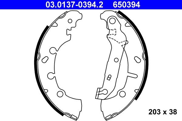 Bromsbackar, sats, Bakaxel Ate 03.0137-0394.2 ATE