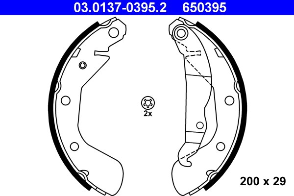 Bromsbackar, sats, Bakaxel Ate 03.0137-0395.2 ATE