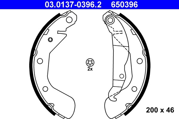 Bromsbackar, sats, Bakaxel Ate 03.0137-0396.2 ATE