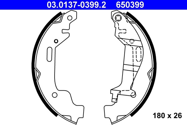 Bromsbackar, sats, Bakaxel Ate 03.0137-0399.2 ATE