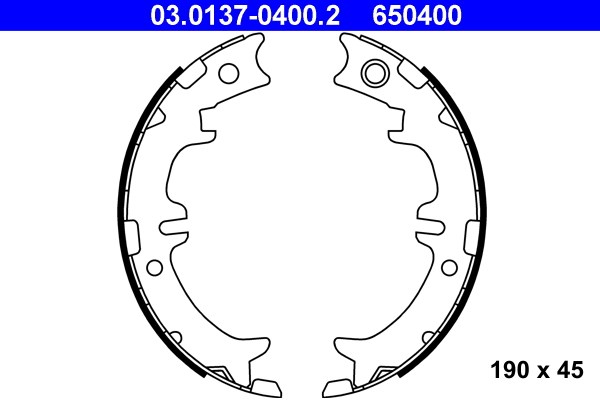 Bromsbackar, sats, parkeringsbroms, Bakaxel Ate 03.0137-0400.2 ATE