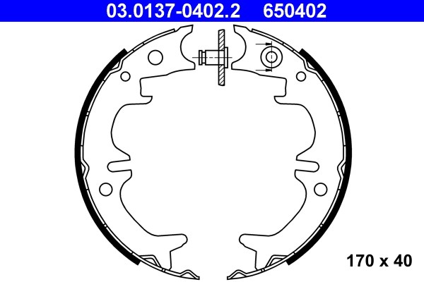 Bromsbackar, sats, parkeringsbroms, Bakaxel ATE