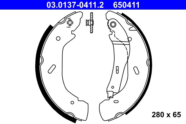 Bromsbackar, sats, Bakaxel Ate 03.0137-0411.2 ATE