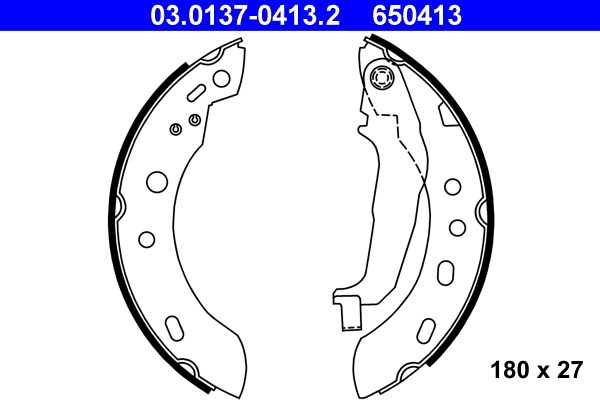 Bromsbackar, sats, Bakaxel Ate 03.0137-0413.2 ATE
