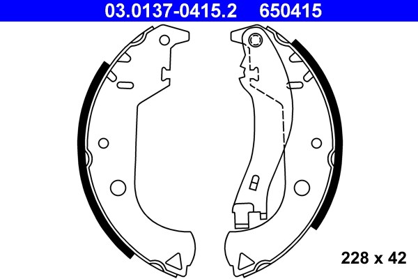 Bromsbackar, sats, Bakaxel Ate 03.0137-0415.2 ATE
