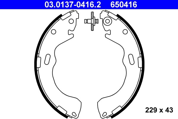 Bromsbackar, sats, Bakaxel Ate 03.0137-0416.2 ATE