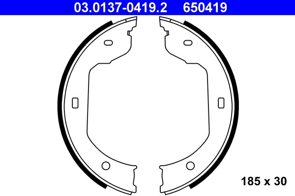 Bromsbackar, sats, parkeringsbroms, Bakaxel Ate 03.0137-0419.2 ATE