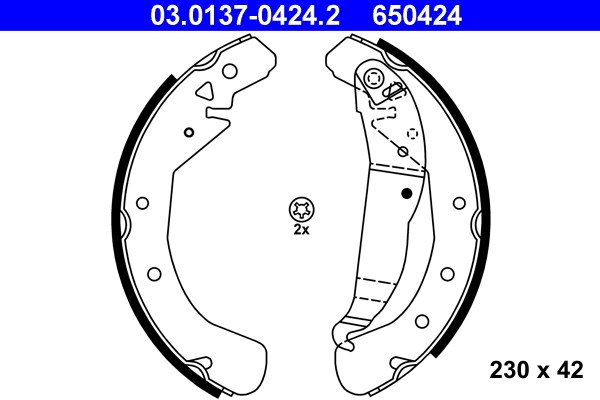 Bromsbackar, sats, Bakaxel Ate 03.0137-0424.2 ATE