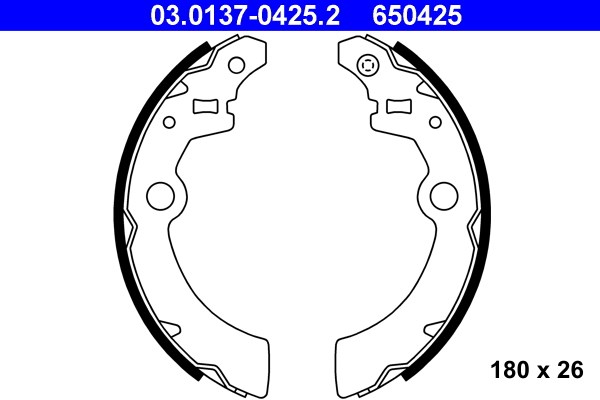 Bromsbackar, sats, Bakaxel Ate 03.0137-0425.2 ATE