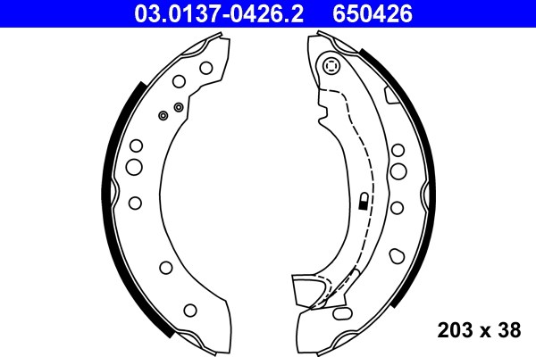Bromsbackar, sats, Bakaxel Ate 03.0137-0426.2 ATE