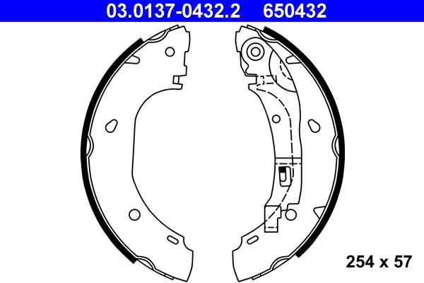 Bromsbackar, sats, Bakaxel Ate 03.0137-0432.2 ATE