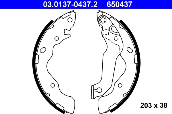 Bromsbackar, sats, Bakaxel Ate 03.0137-0437.2 ATE