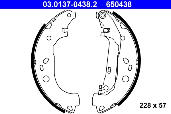 Bromsbackar, sats, Bakaxel Ate 03.0137-0438.2 ATE